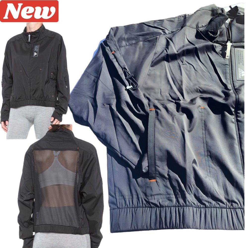 🌊♻️🆕 adidas Tech Tracktop PB Mesh Back Black Jacket MED & LRG 720